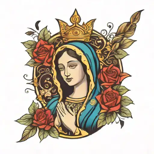 Virgen Mary In A Card