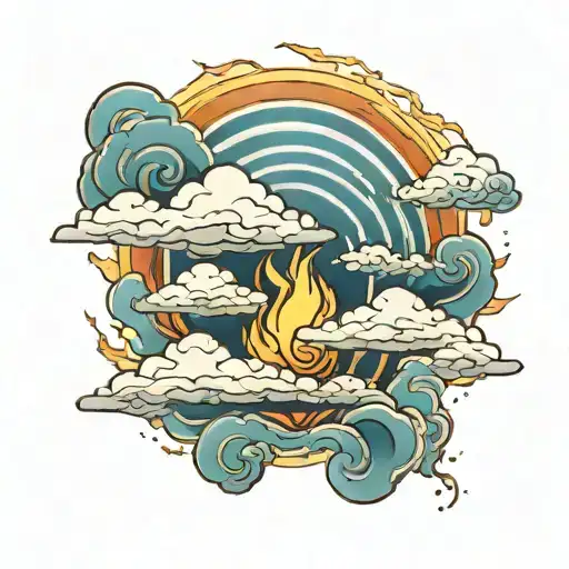 Clouds With Fire Rays