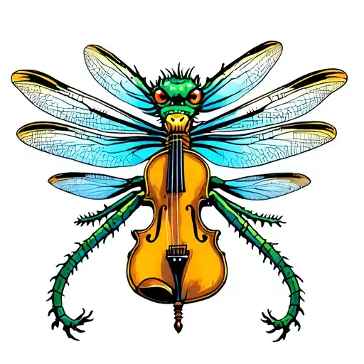 Dragon Fly With The Body Being A Fiddle