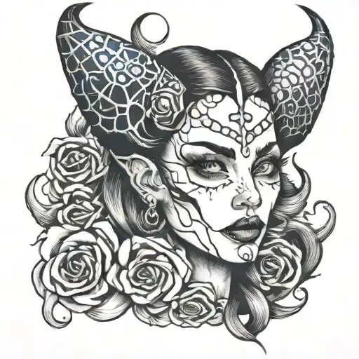 Female Face With Demonic Features