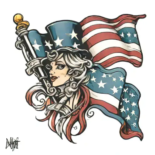 Love For The American Flag Waving Proudly