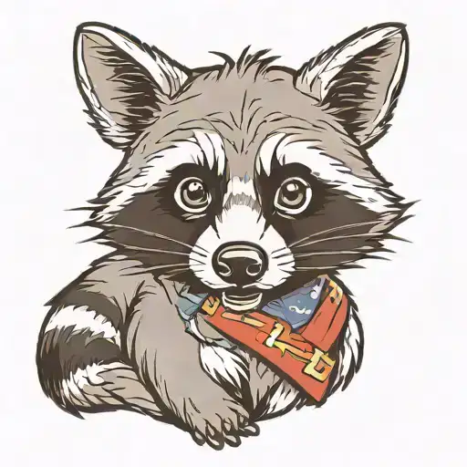 Cartoon Raccoon Colorado State Flag