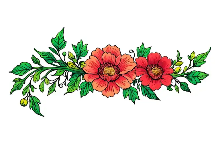 Vines And Flowers Growing