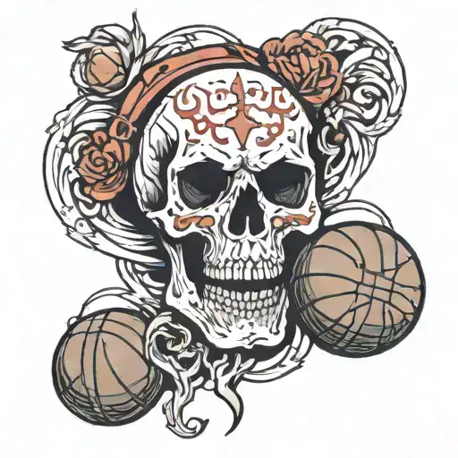 Basketball And Skull