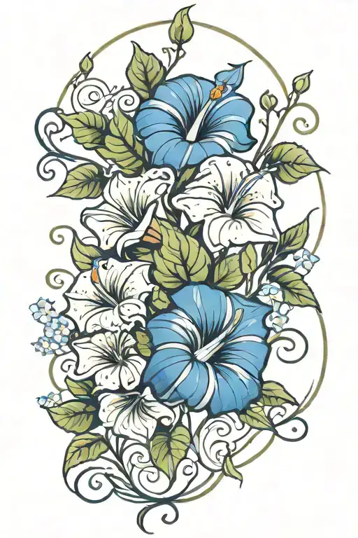 Sapphire Morning Glory And Vine