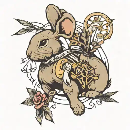 Rabbit With Rib Cage And Arrows