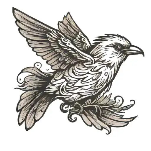 Bird Flying Toward Hair Line