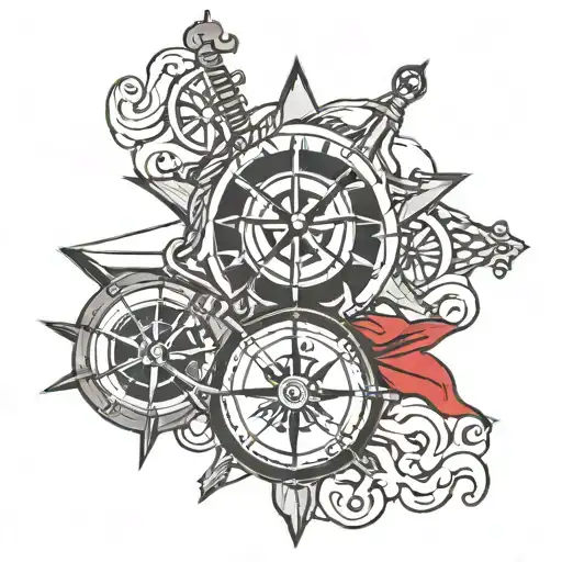 Dive Flag With Nautical Compass