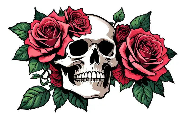 Skull And Roses Mixed