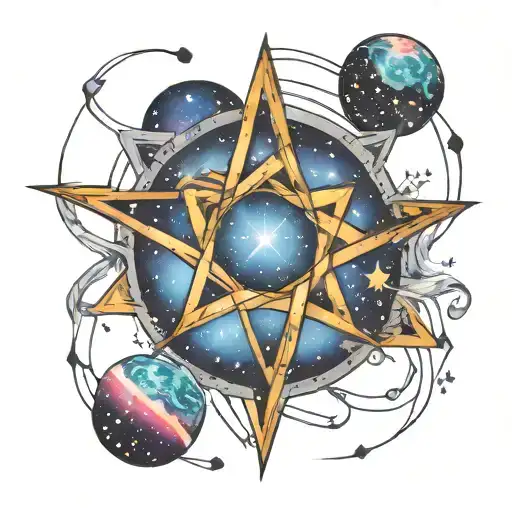 Galaxy With Gemini Star Sign Intertwined