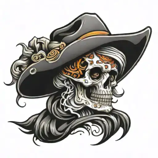 Siren In Water Cowboy Skull