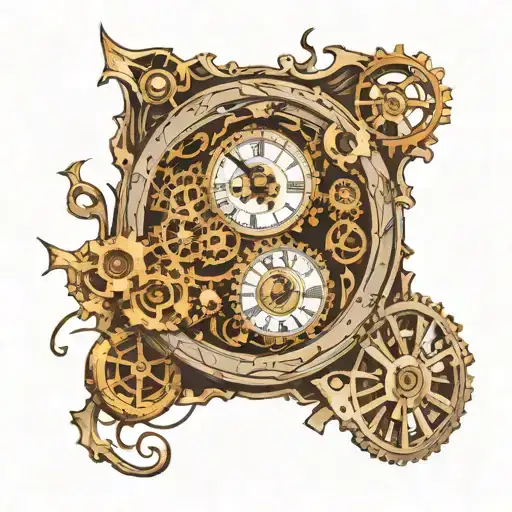 Design An Old Clock That Broke And The Shattered Pieces Along With Gears And Springs Are Blown Out