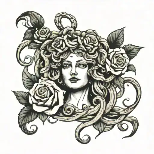 Medusa With Roses Entwined