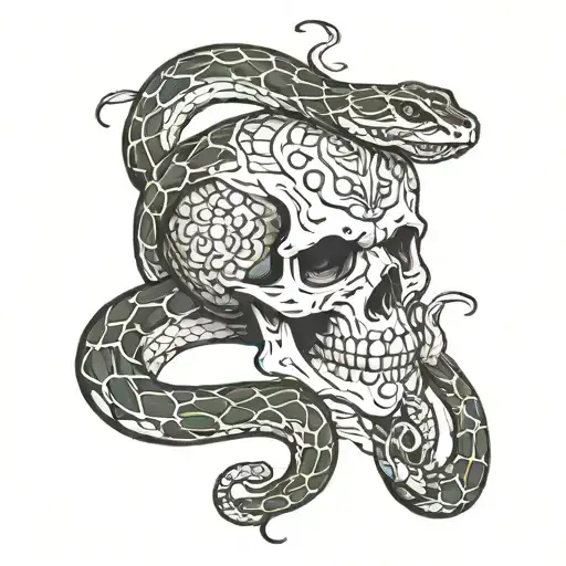 Snake And Skull