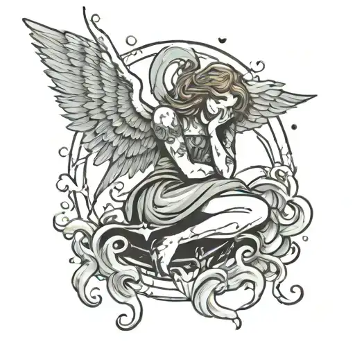 Falling Angel Heartbroken Past Time