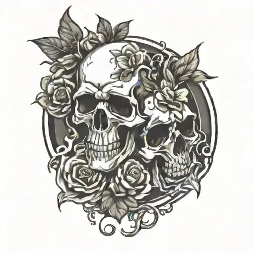 Memento Mori Within A Circle Of Life Intertwined