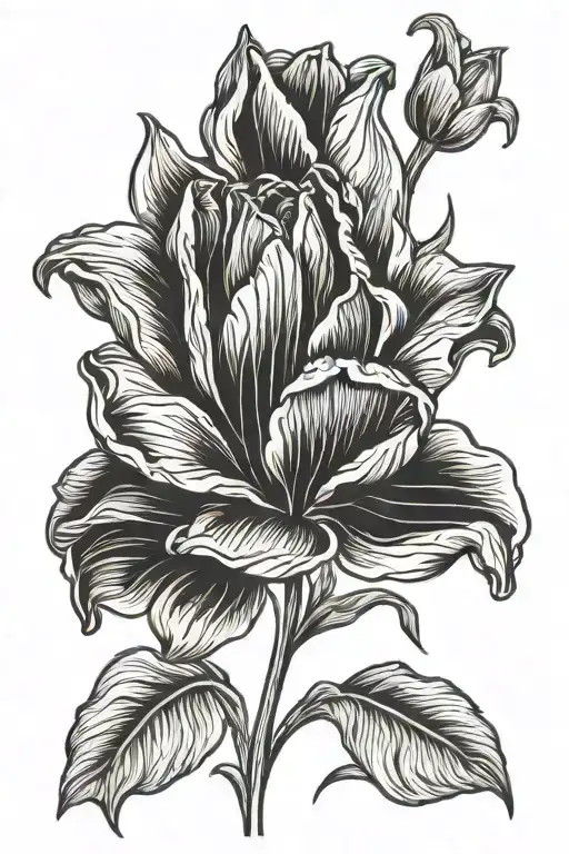 Tulip Flower Thin Line