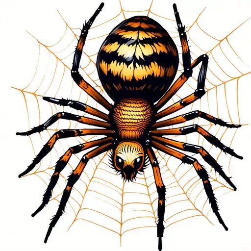 Pretty Spider Weaving A Web