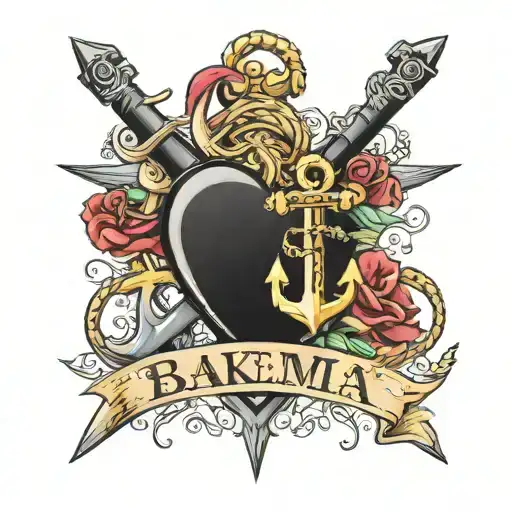 Heart And Anchor With The Name Bakema On A Banner