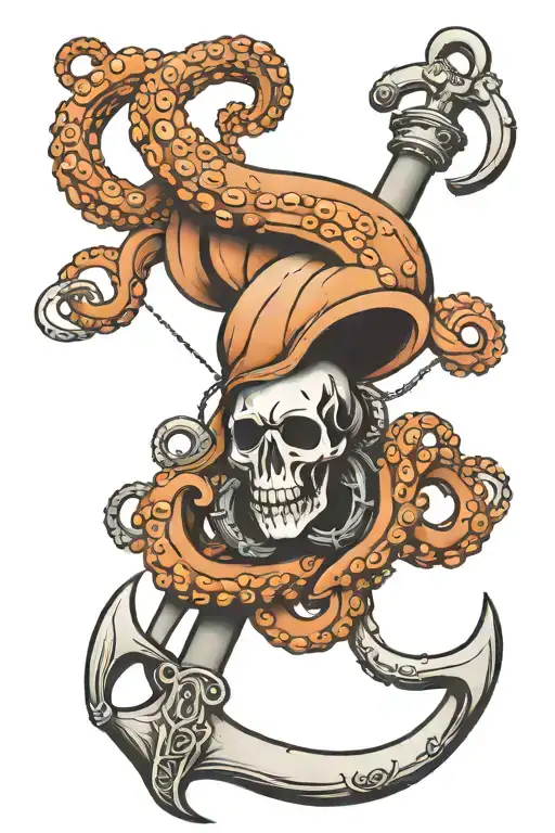 Octopus Wrapped Around A Ships Anchor