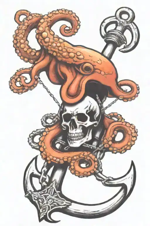 Octopus Wrapped Around A Ships Anchor