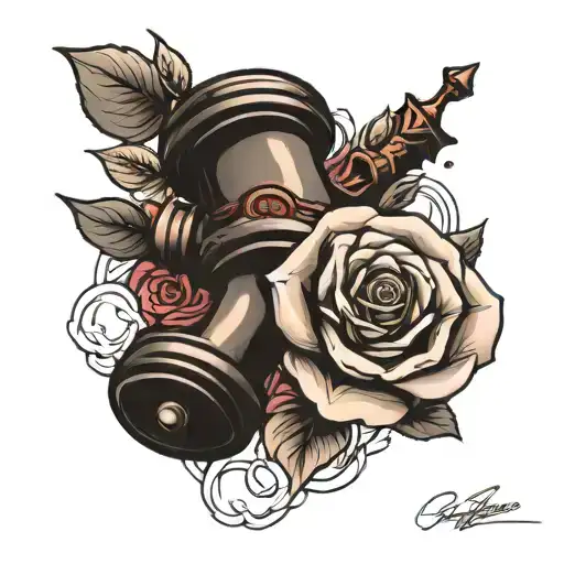 Gavel And Rose Intertwined