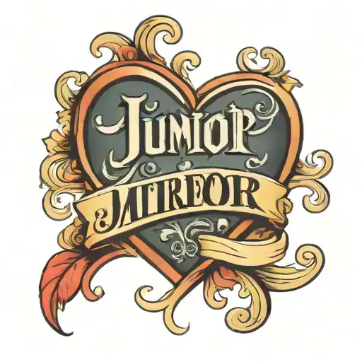 Junior Name With Heart In Pelvic Hip