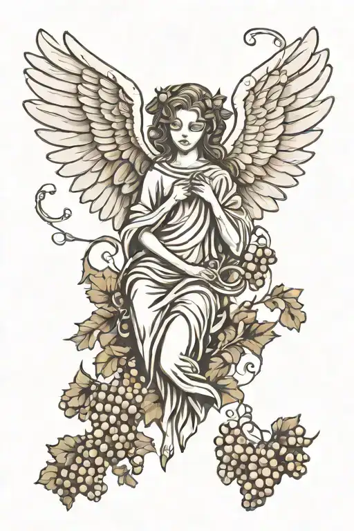 Angel With Grapes
