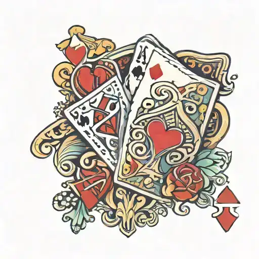 Poker Hand 4 Jacks Ace Of Hearts Playing Card