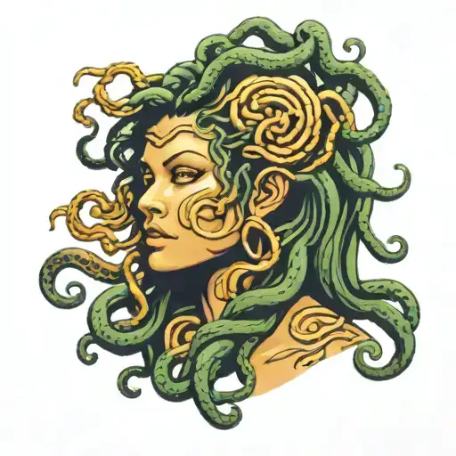 Heavyset Medusa With Dreadlocks