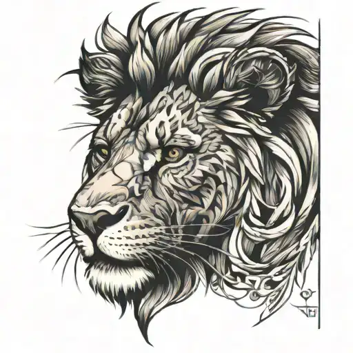Lion With Scar Over Eye