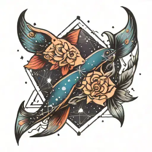 Pisces Constellation And Diamond Chemical