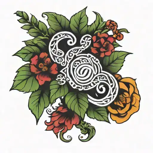 Clan Gunn Symbol With Flowers