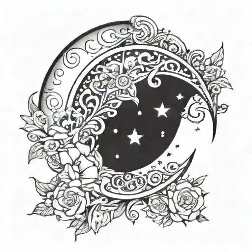 Half Of The Crescent Moon Merging Together