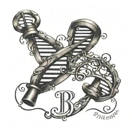 Dna Helix With Initials Inside