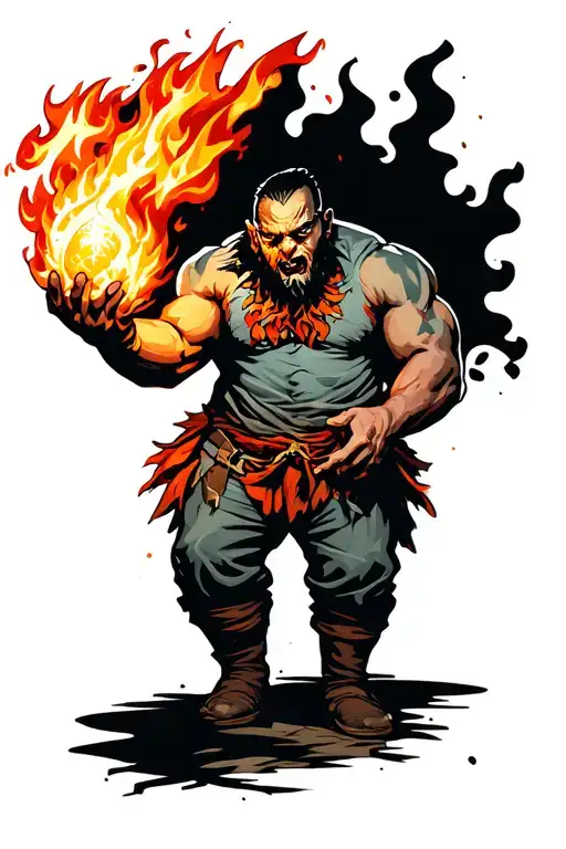 An Angry Man Holding A Ball Of Fire