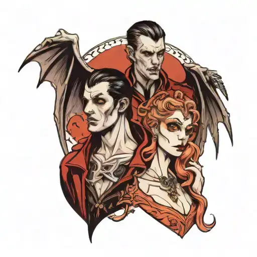 Male Vampire With A Female Angel