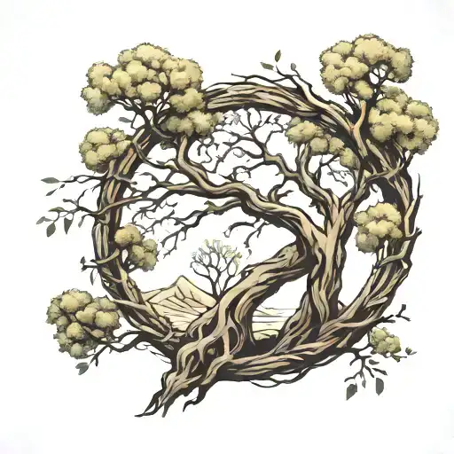 Willow Tree With A Cedar Tree Inside