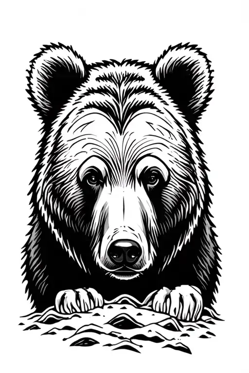 Bear In Cave Painting