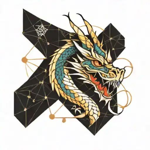 Dragon With Geometry Patterns