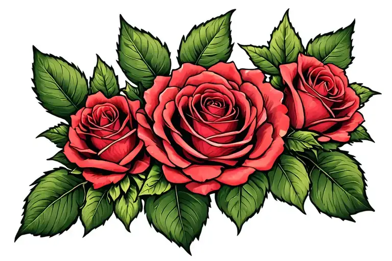 Rose Growing Trees With Leafs