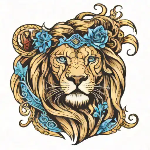 Lion With Blue Eyes