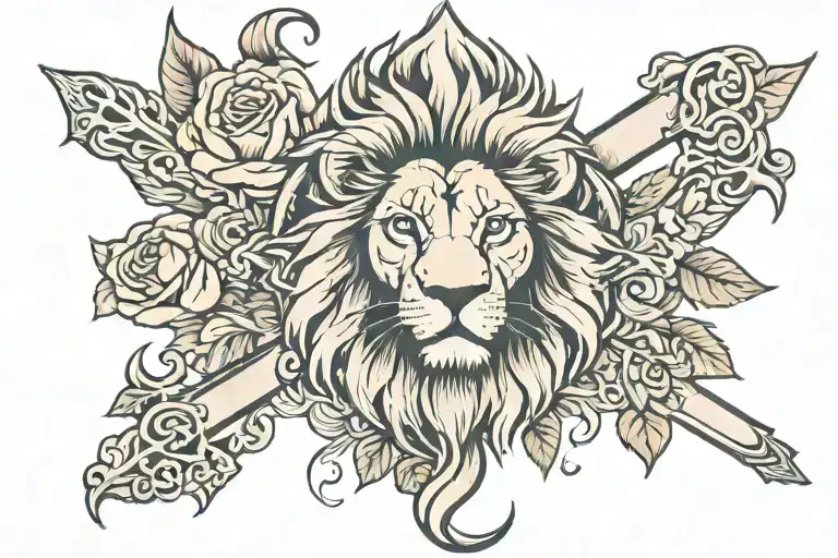 Lion Cross Protection Rose