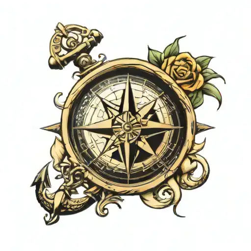 Compass With Anchor And Scorpion