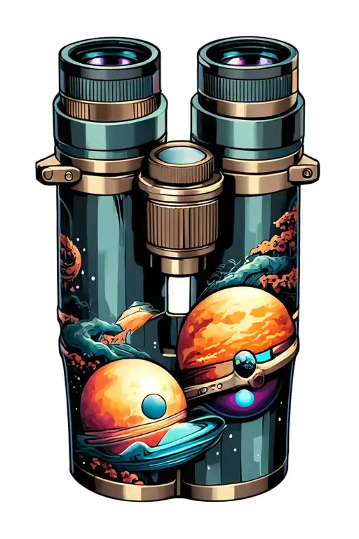 Binoculars With Space In The Lens Morphing