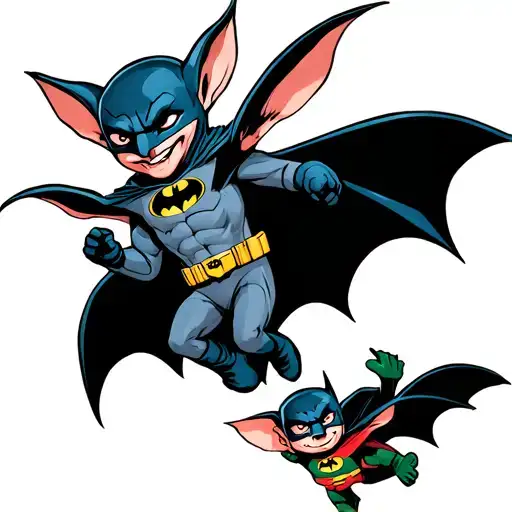 Pinky And The Brain Dressed As Batman & Robin Flying