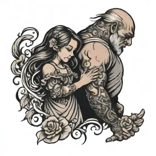 Dad And Daughter Holding Hands