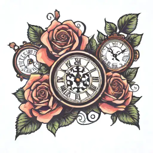 Roses Clock Crosses