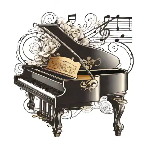 I Would Like The Name Audrey Spelt Within A Piano And Music Notes