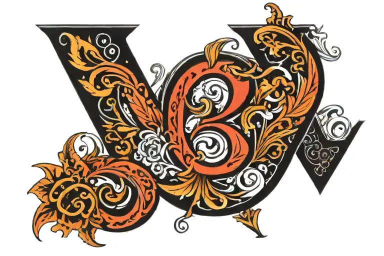 Number 1992 In Black And White Style In The Outline Of The Letters Draw Tatar Patterns